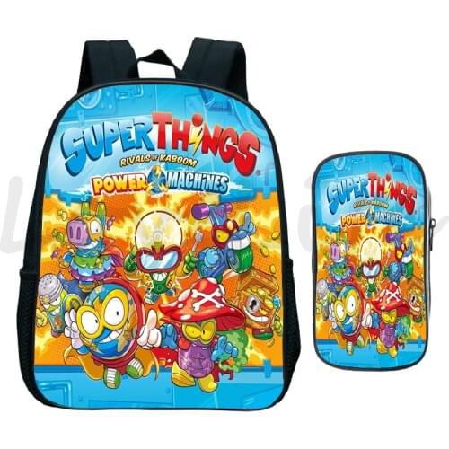Children Super Zings Backpack 2pcs Set Superzings Power Machines Primary School Bag With Pen bag Kindergarten Mochila Kids Gifts
