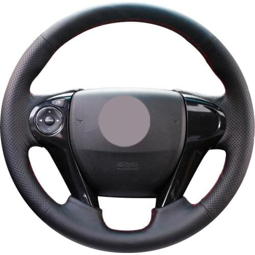 DIY Customize Braiding Black Synthetic Leather Car Steering Wheel Cover For Honda Accord 9 Odyssey Crosstour 2013 -2016 Pilot 20