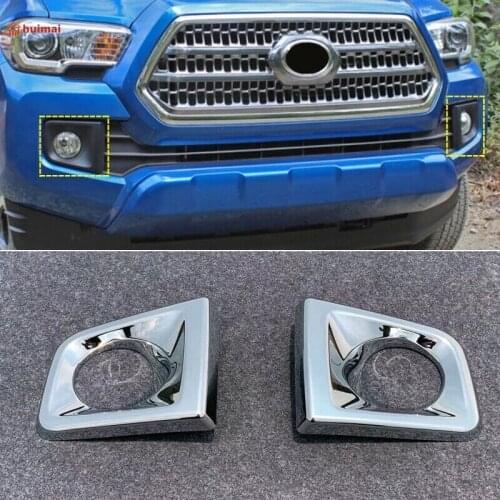 For Toyota Tacoma 2016 2017 2018 2019 ABS Chrome Accessories Front Fog Light Lamp Cover 2pcs Car Styling auto accessories