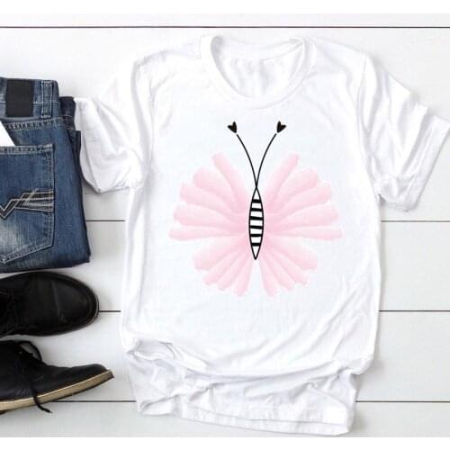 Clothes T-Shirt Women Butterfly New Casual Cute New Cute Fashion Cartoon Summer Lady Print Tee Graphic T Top Female Tshirts