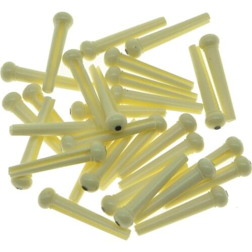 KAISH 30pcs Plastic Black/White/Cream 3 Colors Bridge Pins with Dot for Acoustic Guitar