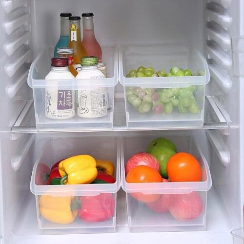 Large Capacity Kitchen Refrigerator Fresh Keeping Storage Box Transparent Pulley Food Fruit Vegetable Plastic Food Container