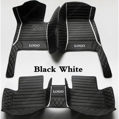 Leather Car Floor Foot Mats Carpet Suitable for BMW X6 E71 E72 F16 G06 X6 M F86 2008-2020 Waterproof Car Accessories Black White