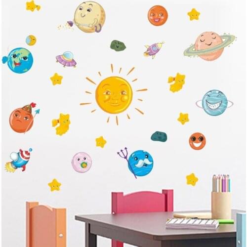 Creative Fixed Star Sun Earth Home Decoration Wall Sticker DIY Kids Rooms Wall Decals Picture Painting for Nursery Art