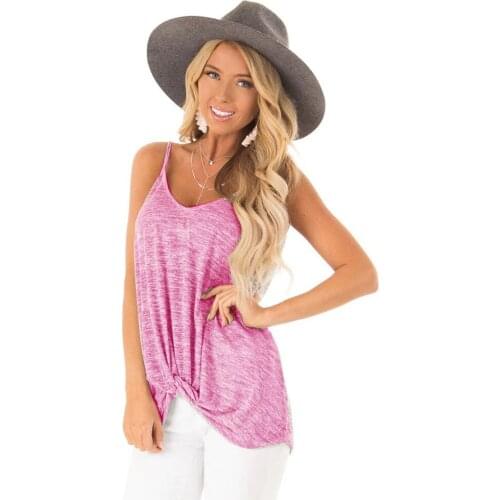 2020 Summer Women Sexy Sleeveless Kink Tank Tops Female Back Hollow Out Loose Round Neck Solid Thin Section Cotton Casual Camise