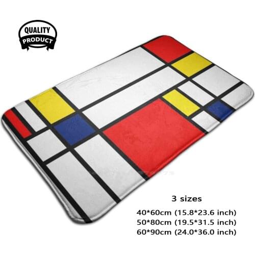 Mondrian Composition Soft Foot Pad Room Goods Rug Carpet Piet Mondrian Abstract Pattern Dutch Netherlands Pop Art Die Stijl