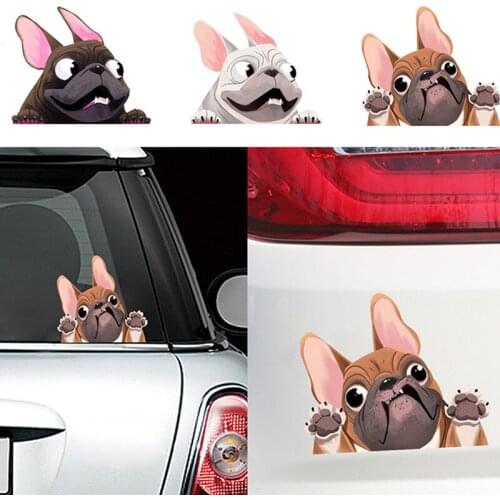 French Bulldog Sticker Pet Dog Vinyl Decal Animal Cartoon Cute Car Stickers Waterproof Bumper Accessories