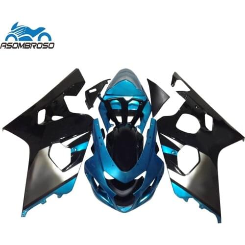 New arrival body kit Fairing kit For SUZUKI K4 K5 GSXR 600 750 2004 2005 plastic black blue gsxr600 fairings LX52