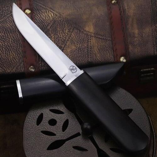 Dehong Japanese samurai D2 steel Blade Ebony sharp hunting knife high hardness jungle camping straight survival straight knife