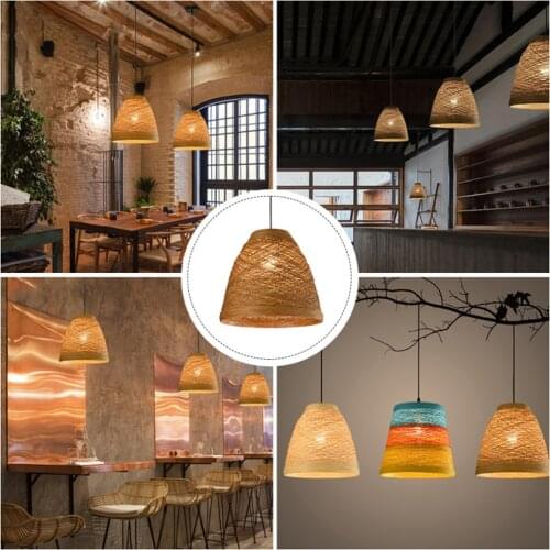 Japanese Style Rope Style Ceiling Pendant Lights Shade Restaurant Hanging Ceiling Lamp Shade Office Home Decor Lampshade