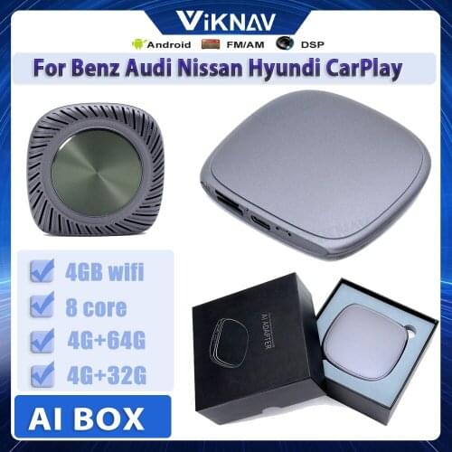 Android 9 Applepie Mini Wireless CarPlay S20 Ai Box Qualcomm 4+64G Plug and Play Youtube Netfix for Benz Audi Nissan Hyundi
