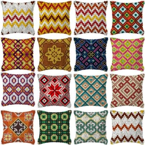Lattice Embroidery Pillow Knoop Pakket Needlework Set Latch Hook Cushion Button Package Decor