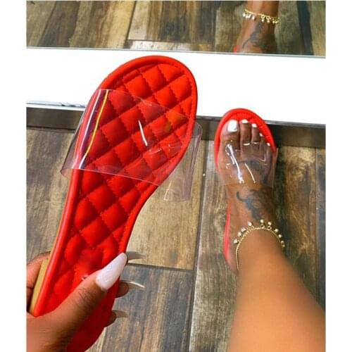 Fashion Womens Flat Sandals Open Toe Solid Color Slippers Transparent Sexy Outdoor Casual Womens Shoes Plus Size