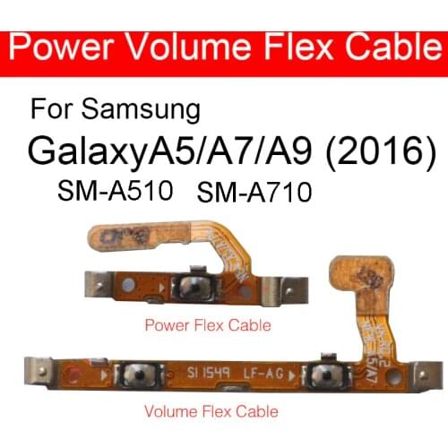 Power Button Flex Cable For Samsung Galaxy A9 A7 A5 2016 SM-A9000 A510M/DS A510F A510Y/DS A710F A710K A710S Volume Flex Ribbon
