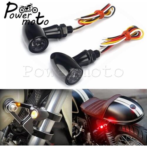 E13 E-mark LED Turn Signal Universal 8mm Bolt Brake Blinker Indicator Light for Honda Suzuki Kawasaki Yamaha Hyosung Aprilia BMW