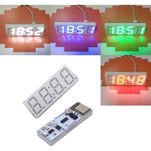 Taidacent 0.8 Inch Digital Tube Clock Module 7 Segment Display Clock DIY RX8025T Wireless Network Timing Electronic WIFI Clock