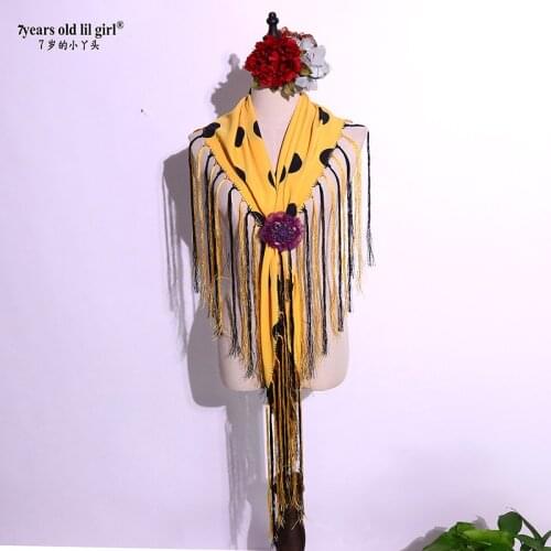 Flamenco Dance Hollow Out Three-Dimensional Jacquard Perspective True Velvet Shawl Crotch Twiel CBO61