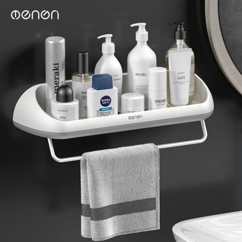1PCS/ Set Bathroom Shelf No Drill Organizer Wall Mounted Shampoo Spices Shower Storage Rack Holder Bathroom Accessories T1