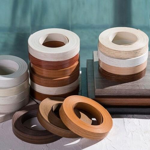 10M Hot Melt PVC Veneer For Furniture Edge Banding Strip Protector Tape Adhesive Sheets Cabinet Table Wood Surface Edging Decor