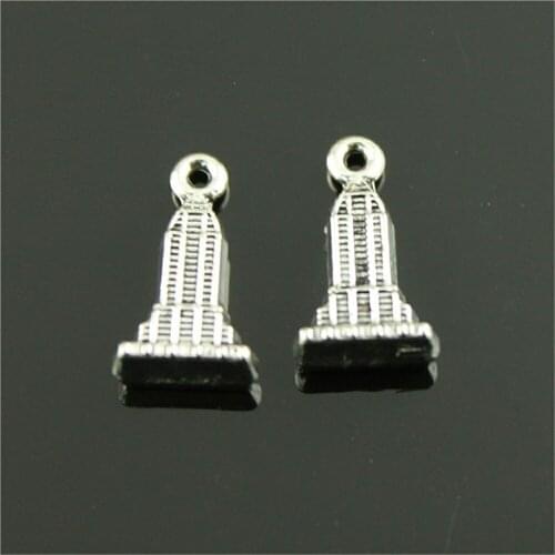 10pcs House Skyscraper Pendant Charms For Jewelry Making Antique Bronze Antique Skyscraper Charms Charm Building 18x10mm