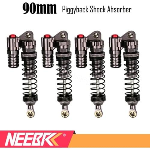 2/4pcs Full Metal RC Piggyback Shock Absorber Hole to hole 90mm for 1/10 RC Crawler Car Trx-4 TRX4 Axial SCX10 90046 D90 KM2 Y05