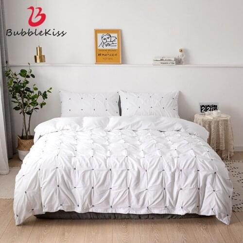 Bubble Kiss Quilt Cover Pillowcase Soft Comfortable Home Textile Solid Brushed Polyester Twin Queen King Size Bed Set 2pcs/3pcs