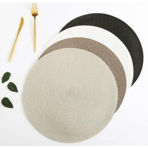 4pcs PP Dining Table Mat Woven Placemat Pad Heat Resistant Bowls Coffee Cups Coaster Tableware Mat For Home Kitchen Party Supply