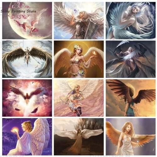 5D Full Drill Diamond Painting Fairy Girl With Wings Anime Character Cross Stitch Kit Mosaic Angel Picture Diamond Embroidered