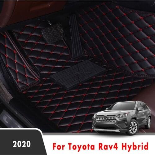 Car Floor Mats For Toyota Rav4 Hybrid 2020 Car Carpets Artificial Leather Waterproof Rugs Custom Auto Interior Accessories Cover