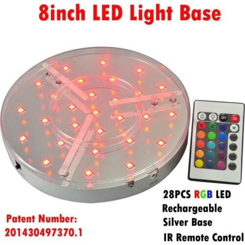Free shipping (10pieces/ lot) 8inch Led Light Base with Remote Control for Vase Table Lighting baby shower party decoration