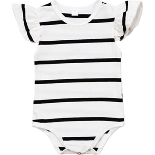 Newborn Infant Boy Girls Striped Bodysuit Jumspuit Casual Clothes Outfits New Hot Sale Cotton O-neck Short Sleeve 0-18M Fashion