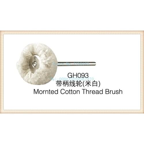 Diy free shipping 100pcs/bag mounted cotton thread brush mini jewelry polishing wheel with handle