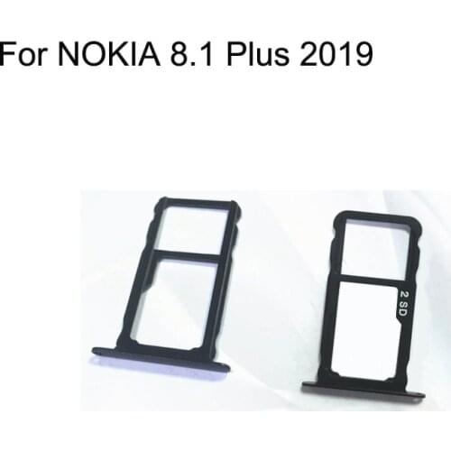 For Nokia 8.1 Plus NOKIA8.1 plus Nano Sim card +Micro SD Card Tray Holder Slot Socket Replacement Parts For Nokia 8.1 plus sim