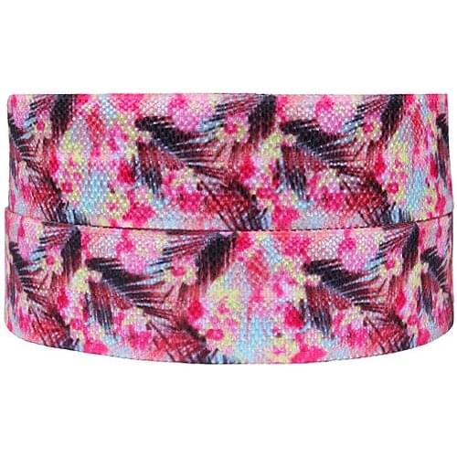 FLRA Elastic(100yards/lot) Tropical flower fold over elastic ribbon