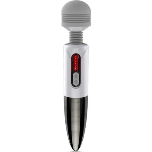 Leten Huge Head Lightning Powerful 5 Modes Vibrations 6 Modes Pulse Massager USB Rechargeable Magic AV Wand Vibrator for Couple