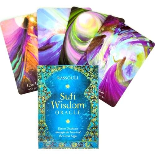 Sufi Wisdom Oracle Tarot Cards Mystical PDF Guidebook Deck Divination Entertainment Partys Board Game Supports Wholesale 44PCS
