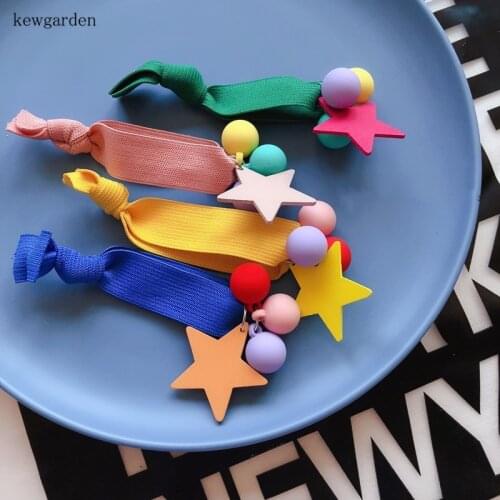 Kewgarden Stars Ball Elastic Hair Bands Baby Girls Hair Rope Scrunchies Hair Ring Headwear Hair Accessories 4 Pcs / Lot