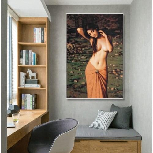 Classical Semi-nude Woman Oil Painting on Canvas Posters and Prints Wall Art Pictures for Living Room Wall Painting Home Decor