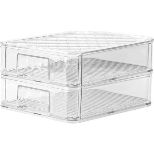 Refrigerator Storage Box Crisper Kitchen Transparent Food Storage Magic Table Superimpose Compartment Drawer Box