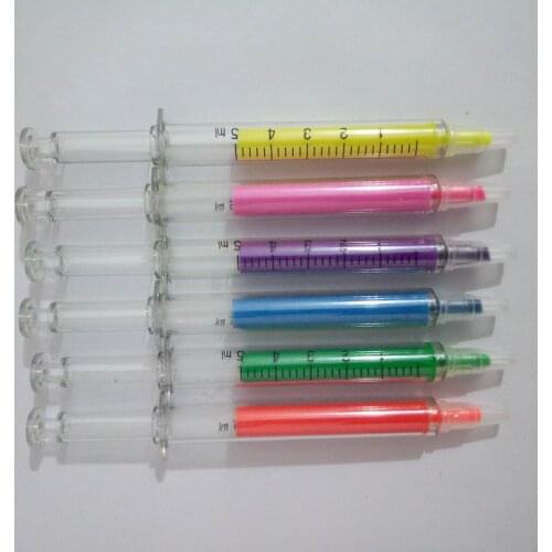 600 Pieces Creative Highlighter pens Syringe design markers Fluorescent pen Stationery scrapbook material School supplies