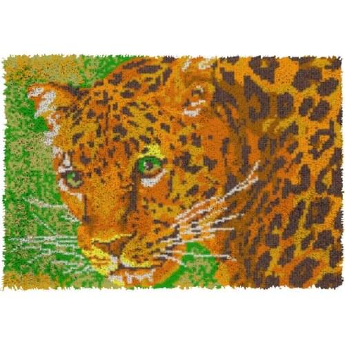 Latch Hook Animal leopard Cushion Kits Pillow Mat DIY Craft Patterns Cross Stitch Needlework Crocheting Cushion Embroidery