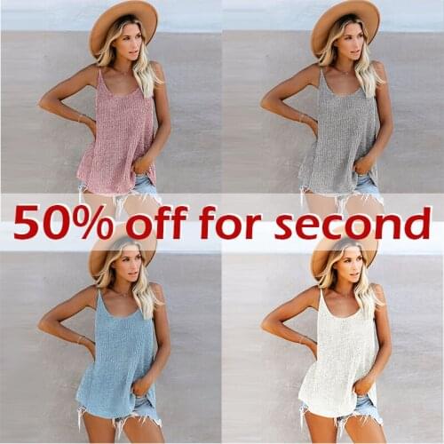 Women Solid Round Neck Knit Ribbed Tank Top Camisole 2021 Summer Stripe Color Block Elastic Basic Straps Sleeveless Vest Shirt