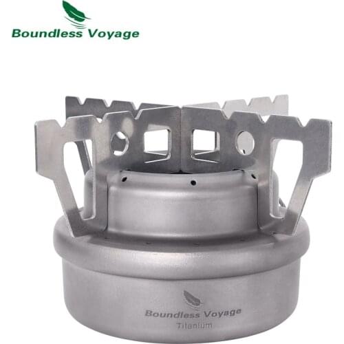 Boundless Voyage Titanium Spirit Stove Camping Alcohol Stove Outdoor Mini Alcohol Stove Ultralight Portable Titanium Stove