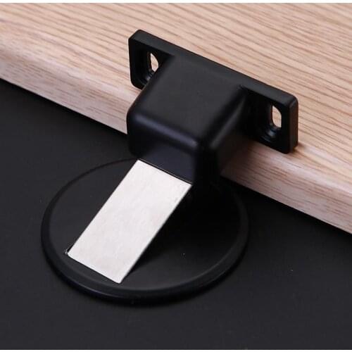 Powerful Magnetic Door Stopper Suction Door Stops Invisible Anti-collision Punch Stainless Steel Magnetic Tool free installation