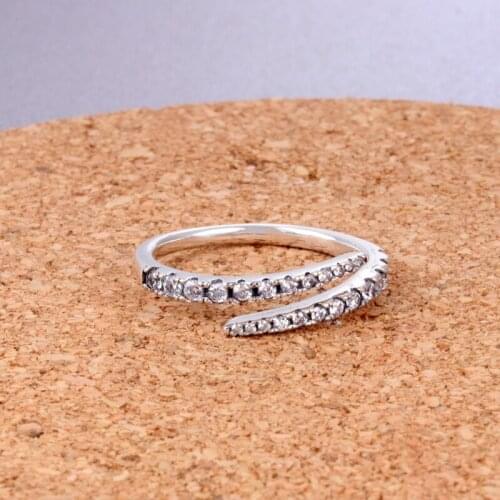 New Fashion Original 925 Silver Stackable Lines of Sparkle Ring For Women Wedding Engagement Pan Rings DropShipping Wholesale