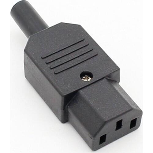 New Wholesale Price Black IEC 320 C13 Female Plug Rewirable Power Connector 3pin Socket 10A /250V
