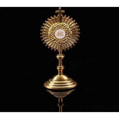 New religious JHS statue mini first communion JHS statue golden Sacramento baptismal table decoration statue 60mm * 30mm