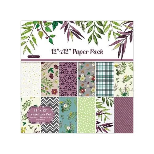 New 12 inch Flower and Leaves patterns handmade background paper Scrapbook Paper 24sheets,DIY Origami Craft Art home deco