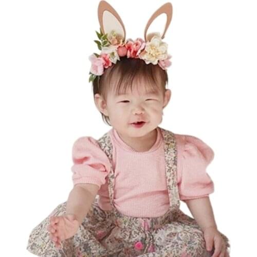 Girl Accessories Cute Bunny Ears Baby Hair Hoop Bohemian Headflell Baby Hair Ornaments Baby Girl Bows Flower Hair Accessories