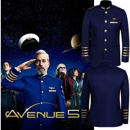 Ryan Clark Cosplay Avenue 5 Captain Uniform School Coat Party Outfit Suit Costume
